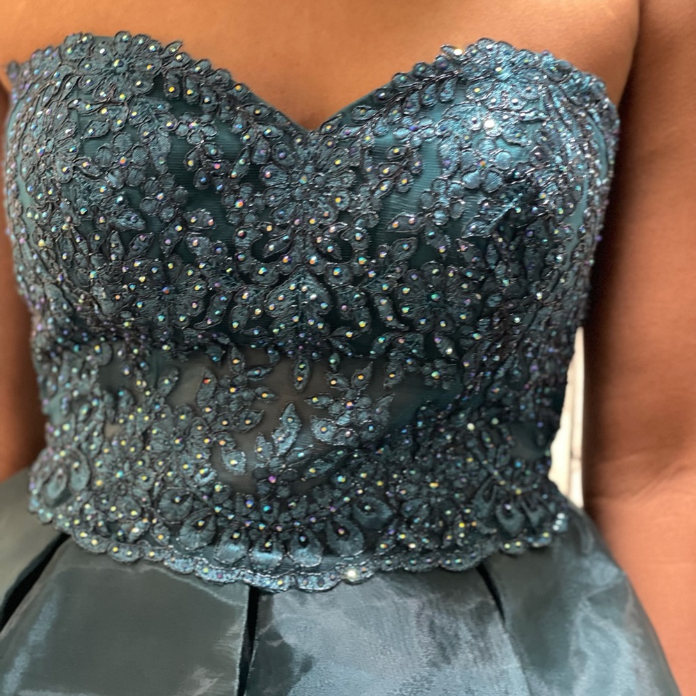 Camille La Vie Green strapless Evening Dress